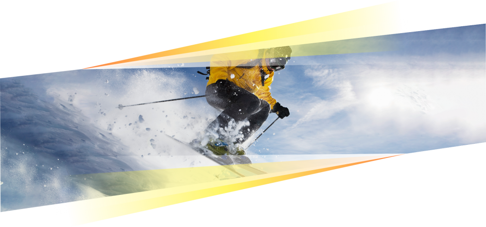 Man skiing down slope
